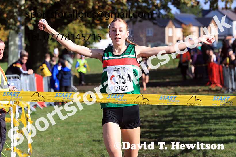 Girls under-15s, 2024 Northern Cross Country Relays, Graves Park, Sheffield.   Photo: David T. Hewitson/Sports for All Pics
